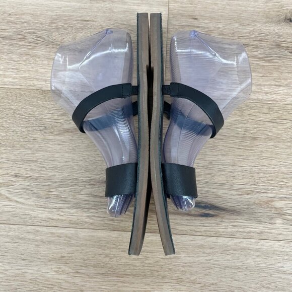 Madewell Womens Slip On Leather Slide Sandal Size 9.5 Black Double Strap Casual - Picture 2 of 9